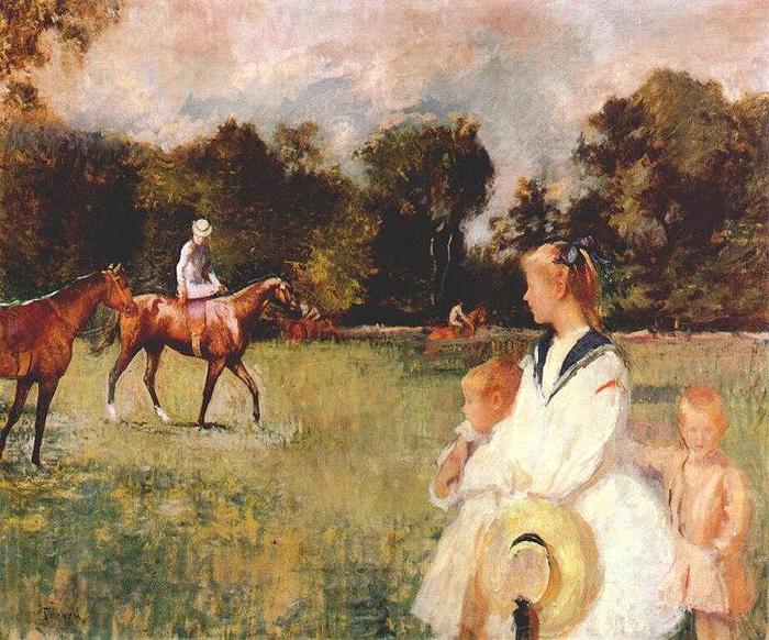 Edmund Charles Tarbell Schooling the Horses, china oil painting image